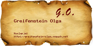 Greifenstein Olga névjegykártya